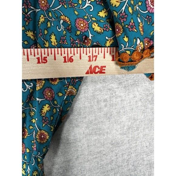 R. Vivimos Dress Womens Medium 8/10 Floral V Neck Short Sleeve Midi - Picture 4 of 7